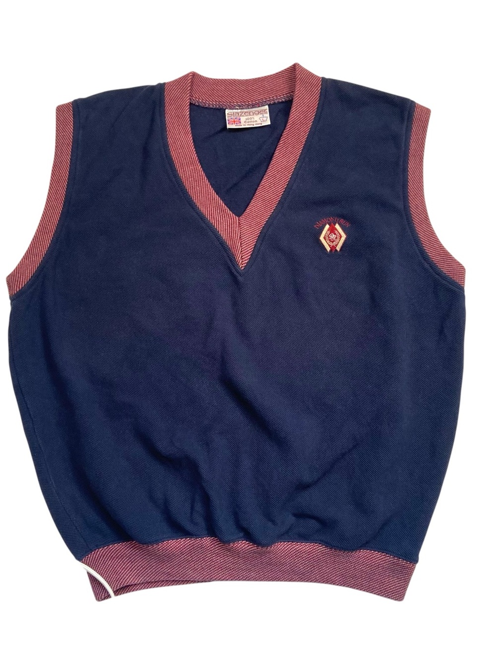 Vintage Slazenger Golf Vest Knit Diamond Run Large
